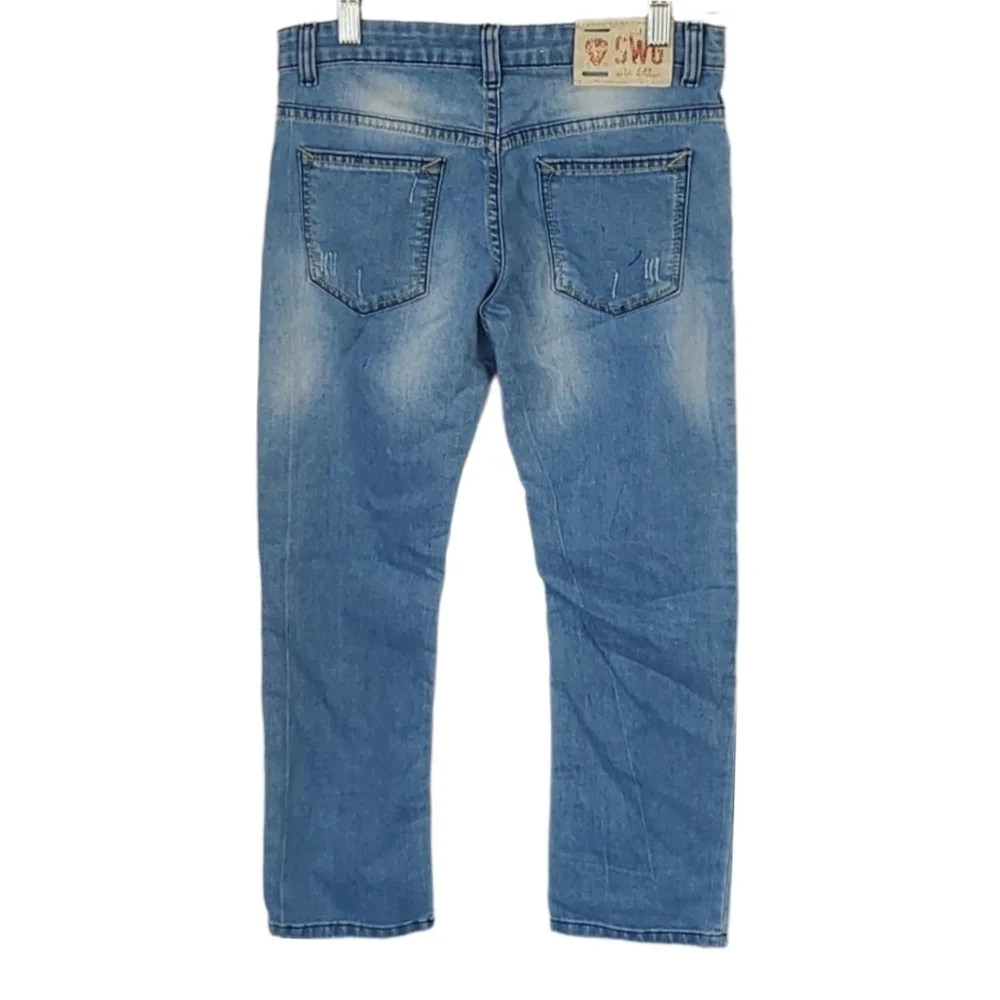 Swag Junior Distressed Patched Jeans - Light Wash